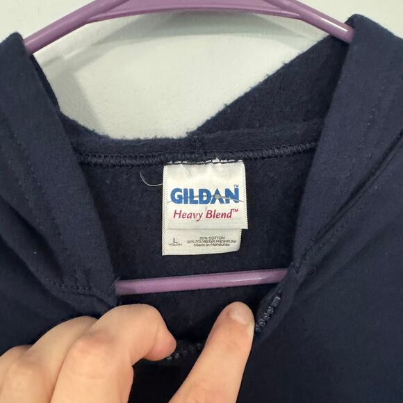 Gildan Heavy Blend Full Zip Hoodie Sweatshirt Quincy Notre Dame Youth Size Large - Picture 4 of 7